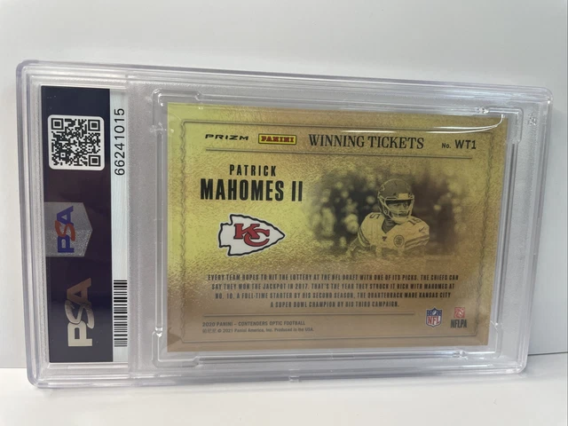 2020 Panini Contenders Optic Winning Tickets #WT1 PSA10 Gem Patrick Mahomes II 2