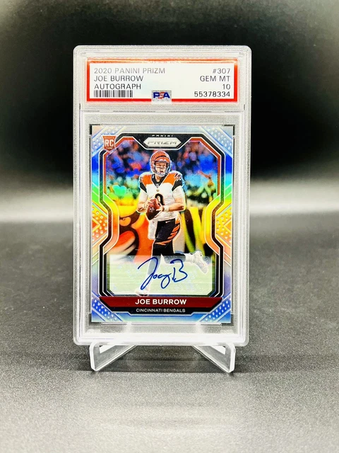 2020 Panini Prizm JOE BURROW Silver Autograph Auto #307 PSA 10 GEM MINT