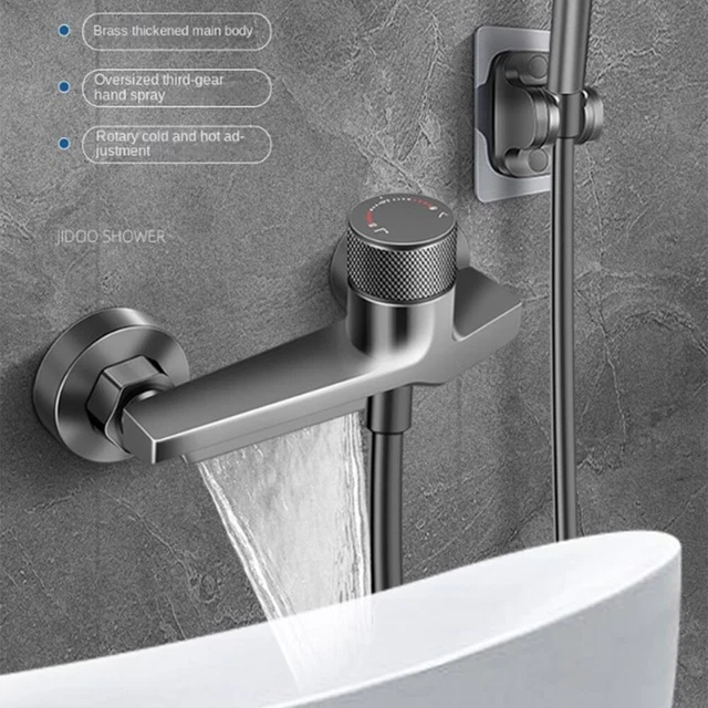 Práctico conjunto de grifos de ducha de baño mango ensanchado para un agarre cómodo