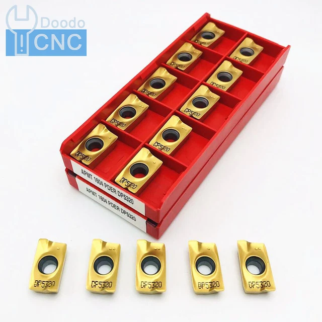 100Pcs APKT APMT1604PDER DP5320 16mm CNC Carbide Milling Inserts For Steel 400R