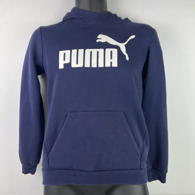 Puma Logo Hoodie Youth XL Navy Blue/White 47/59
