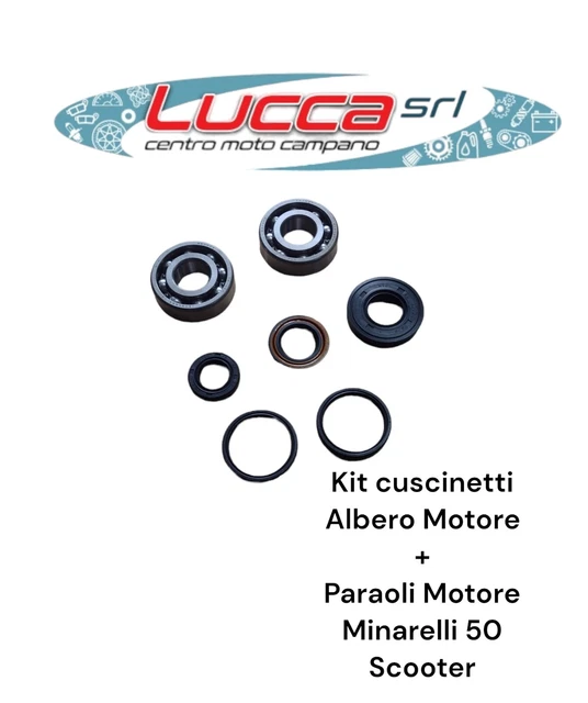 Kit Rev Albero Motore Minarelli 50 Amico Scarabeo Booster Cuscinetti Paraoli