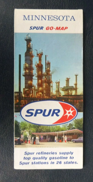 1964 Minnesota road map Spuroil gas oil Boundary Waters