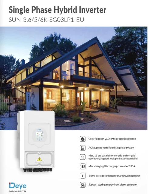 DEYE 5KW HYBRID Solar Wechselrichter 5000W 6KW 125-450V 50/60Hz WIFI 51 ...