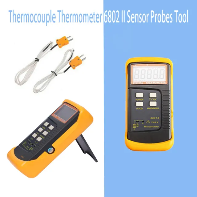 Digital Thermocouple Thermometer Dual-Channel With Two K-type Temperature Meter