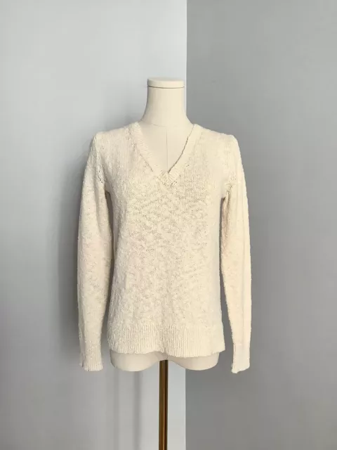 J.crew Factory Boucle Cotton Ivory Cotton Blend Sweater XS