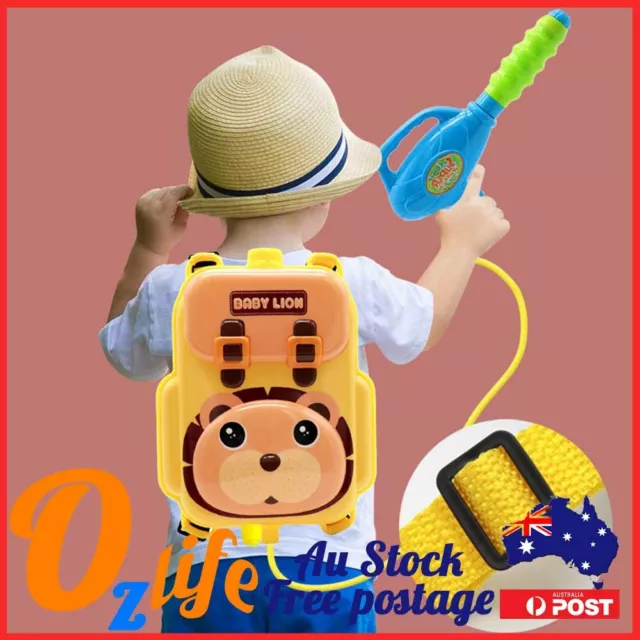 Kids Water Gun Backpack Pistol Summer Beach Toy Gift Backpack Water Gun AU STOCK