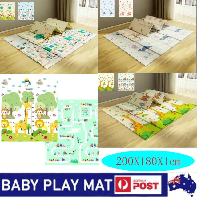 200x180cm Baby Kids Play Mat Crawling Pad Waterproof Foam Carpet Rug Picnic Soft