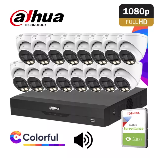 Dahua 2Mp Colorvu Security Camera System 8Ch 4Ch Dvr Home Surveillance Kit Ip67