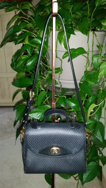 Authentic Vintage Mark Cross Signature Baguette Sachel Shoulder or Hand Bag