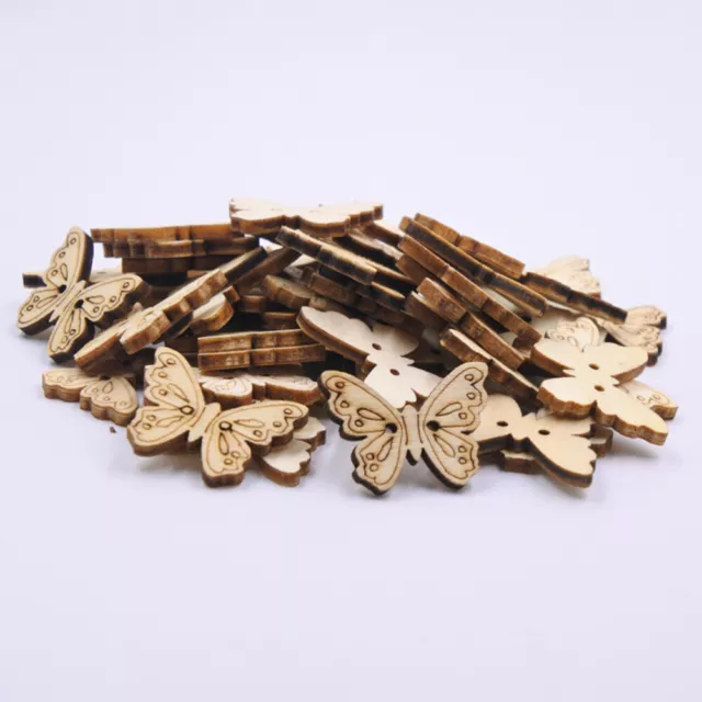 100 PCS Holz-Tags DIY-Etikett Hängende Verzierung Handbuch Knöpfe