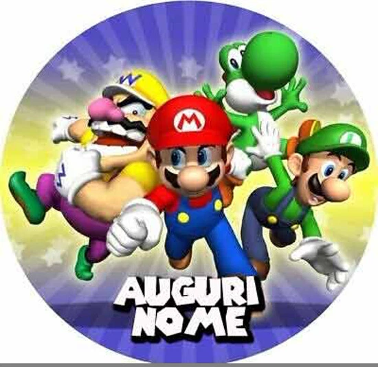 Cialda In Ostia Per Torta Rettangolare SUPER MARIO BROS, Personalizzata Con Nome, Disco, Dolce, Torte, Cialde, Ostie, Cake Topper, Decorazioni, 60 - Foto 10