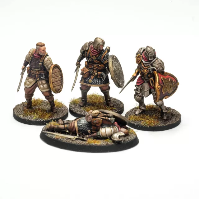 Fighter x4 Figure Pack - 28mm Resin Dungeons & Dragons RPG Miniatures DnD D&D