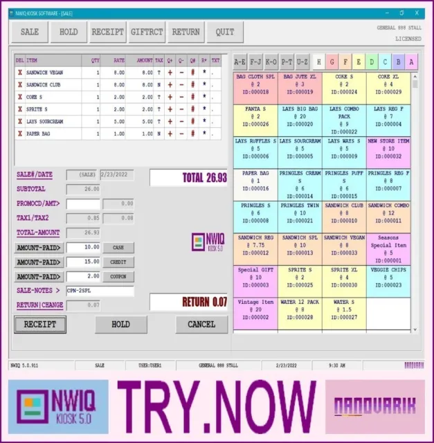 Stall Point Of Sale Software - POS Inventory Billing NWIQ
