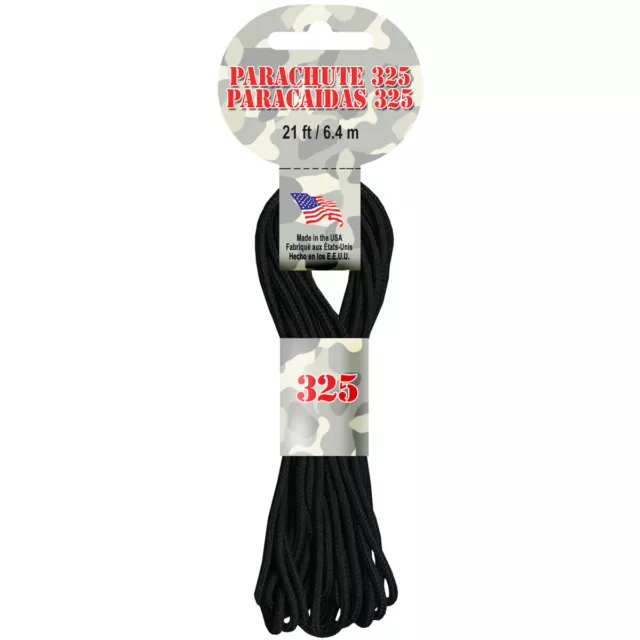 Parachute Cord 3mmX21' Black