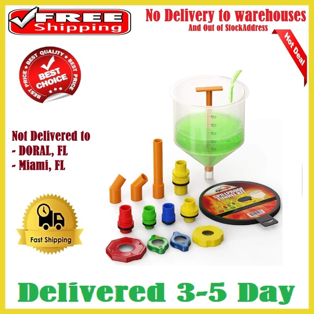 EASY SPILL FREE Funnel Kit Oil Coolant Fluid Change Burping Radiator