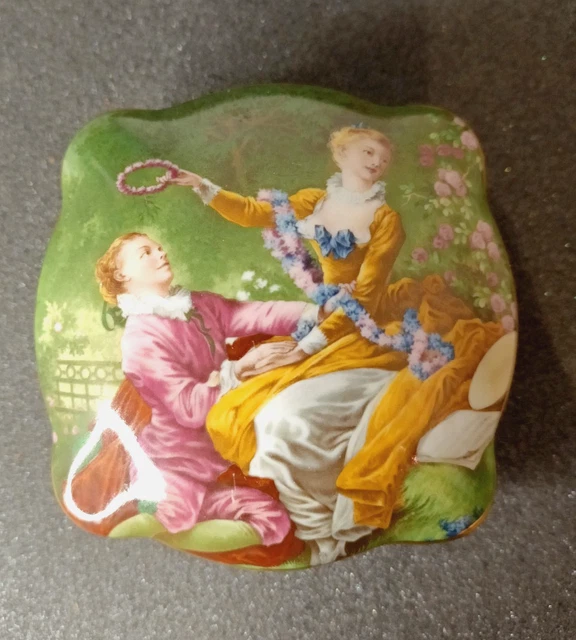 Lot De 4 Miniatures Porcelaine Fragonard - Scènes Galantes - Objets De Vitrine - XXème