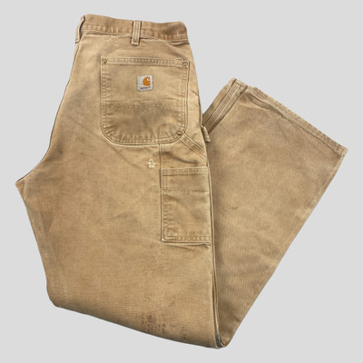 CARHARTT Pantaloni Da Uomo beige Abbigliamento da lavoro cotone jeans casual Carpenter Cargo 38x30 