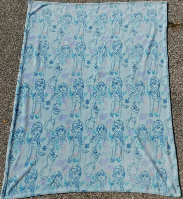 Disney Store Frozen Elsa, Anna, Olaf Fleece Sparkle Glitter Throw Blanket #7789