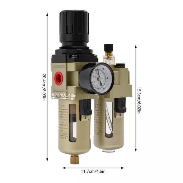 3/8" Air Compressor Oil Lubricator Water Separator Trap Filter Regulator 2