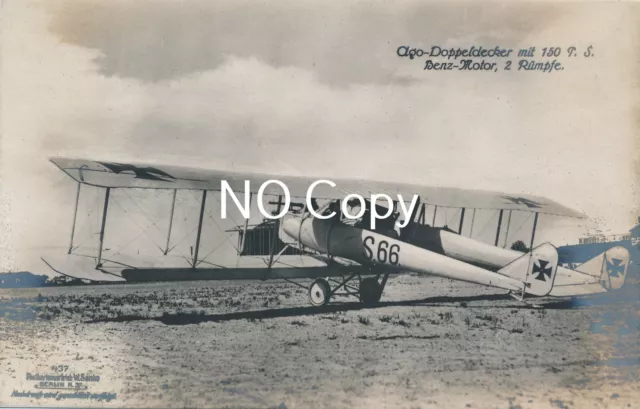 Foto Flugzeug Oldtimer Ago  Doppeldecker  X121