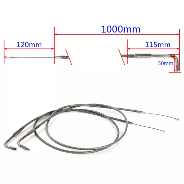 Stainless Steel 39.5" Throttle Cable for Harley Dyna Wide Glide Softail Deluxe