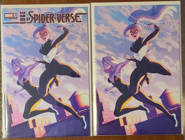 EDGE OF SPIDER-VERSE #3 JEN BARTEL 616 Trade & Virgin Variant Set NM COMBINESHIP