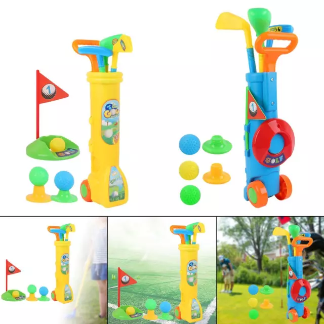 Ensemble de Jouets de Golf pour Tout-Petits, Jeu de Golf pour Enfants,  Cadeau de Jouets de Sport avec 4 bâtons de Golf colorés, 6 balles, 2 Trous  d'entraînement, Jouets d'intérieur et d'extérieur 