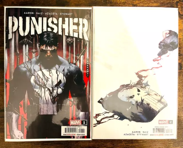 Punisher #1 & 2 Cvr A Saiz 1St Print Set Jason Aaron 2022 Marvel Comics Nm