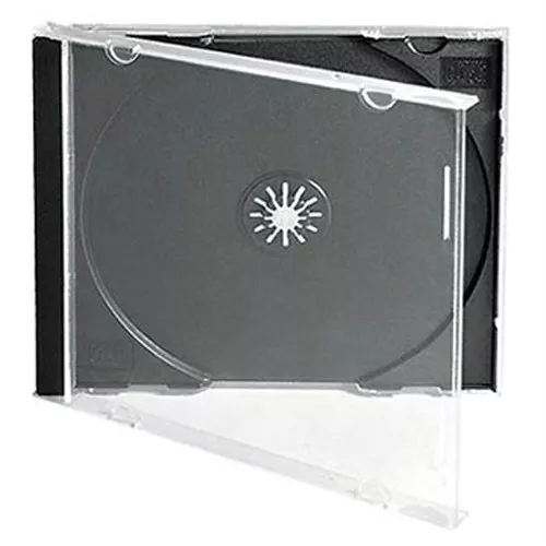 50 X CD / DVD Jewel 10.4mm Cases for 1 Disc with Black Tray - Pack of 50