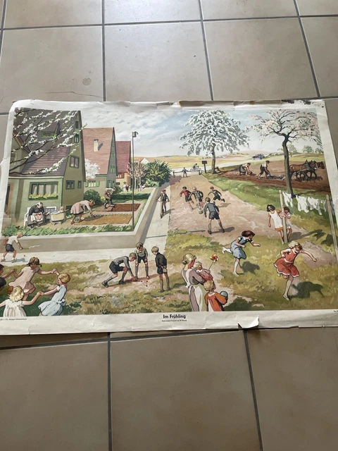 Lehrtafel Schultafel Alt - der Frühling