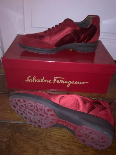 Salvatore Ferragamo Superbe paire de tennis BORJA rouge - Neuve portée une fois