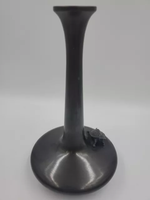 VTG Japanese Cast Bronze Turtle Bud Vase For Gump's San Francisco With Tag 3