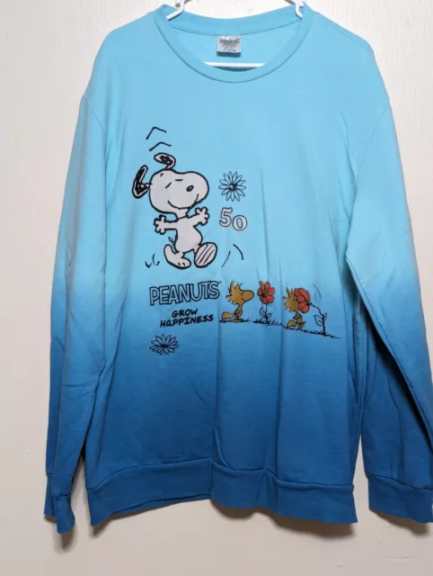 Peanuts sweatshirt size XL (46-48) blue snoopy and woodstock #81