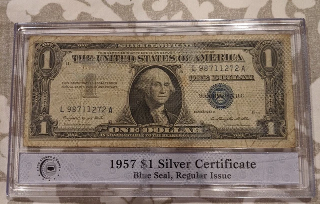 1957A One Dollar Circulated Silver Certificate Note - $1 Bill
