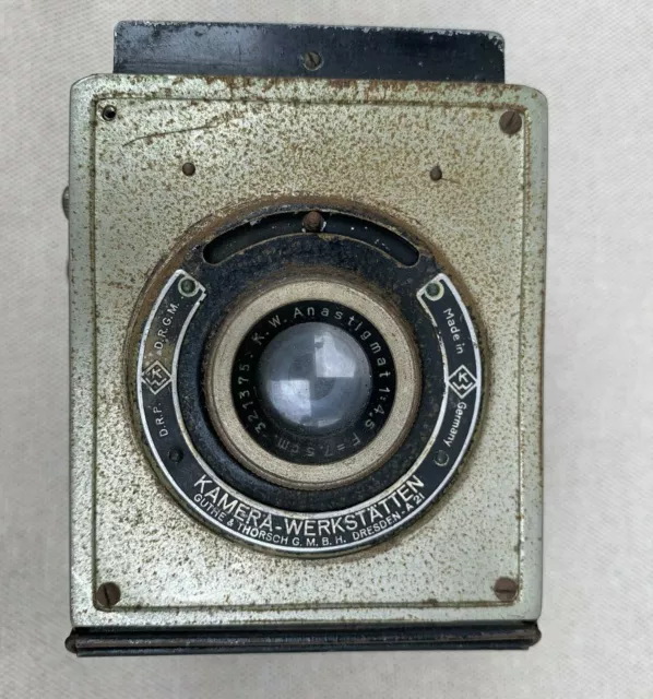 UNTESTED 1930's Kamera Werkstatten Pilot.6 120 Rollfilm Camera ~ 1:4.5 F=7.5 cm