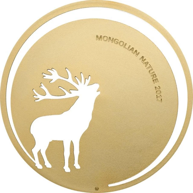 2017 Mongolia 1/2Oz 500T Ag - Mongolian Nature Roaring Deer