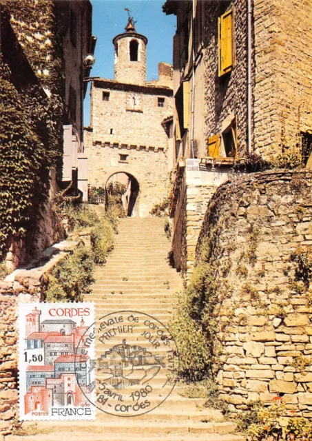 Tarjeta Máximo FDC Francia Cuerdas Escalera De Pater Noster & Iglesia 1980