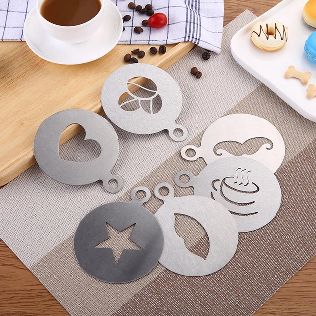 Stencil decorazione caffè acciaio inox caffè arte stencil barista modello per