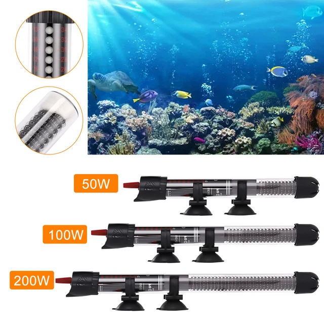 Water Warming Aquarium Heater Submersible Fish Tank Adjustable 50W 100W 200W USA