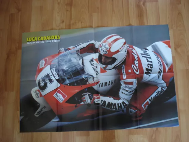 - POSTER ANNO 1994 - LUCA CADALORA e MOTO YAMAHA YZR 500