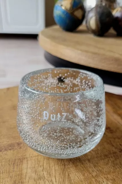 DUTZ Teelichtglas - Klar mit Bläschen 6×6 cm