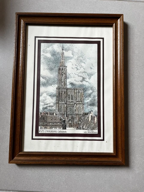 LITHOGRAPHIE ORIGINALE-Signée & Numérotée-Yves ducourtioux-STRASBOURG CATHEDRALE