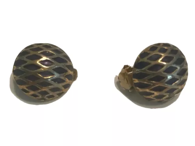 Latticed E818 Dome Earrings Ball Clip On Button Earrings J6786