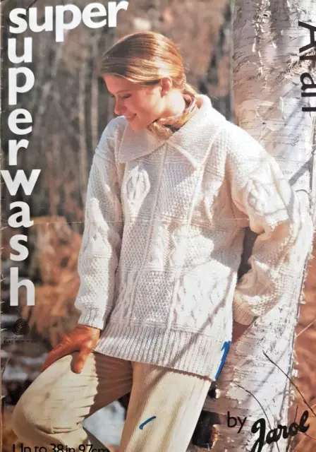 Strickmuster ** Damen ARAN Sampler Pullover ** Büste bis 38" JAROL E562