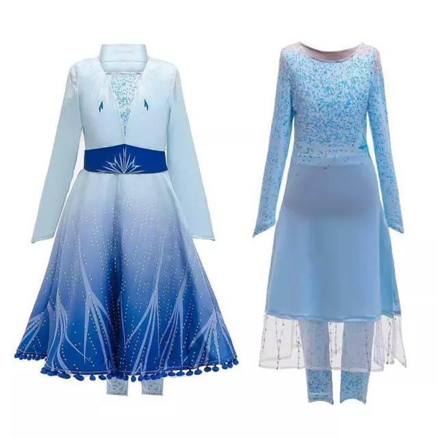 Costumi cosplay per bambini Frozen 2 Queen Elsa festa di Natale set di abiti eleganti