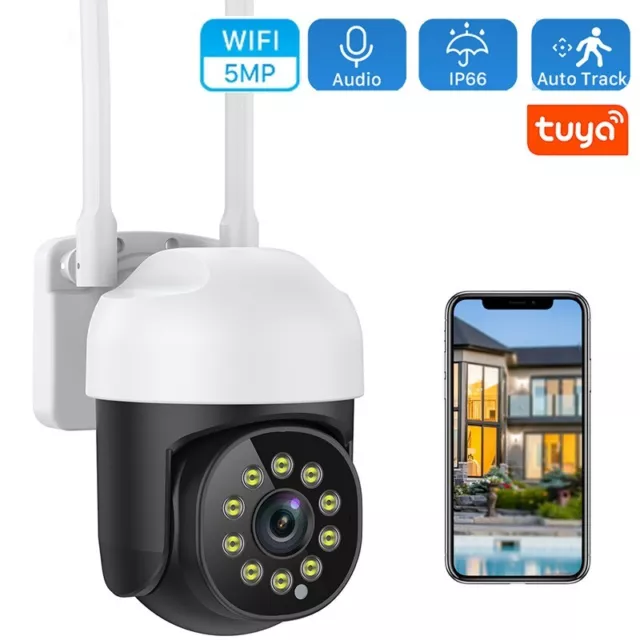 Tuya Telecamera di sorveglianza WiFi PTZ da esterno Tracciamento Automatico IP66 3