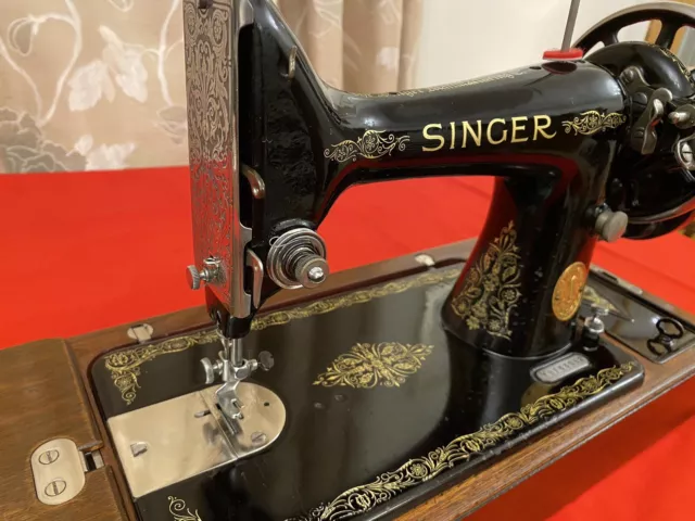 Singer 99K Usa Hand Crank Sewing Machine Service Stunning Working Rare Case