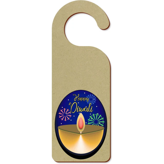 'Happy Diwali' 200 mm x 72 mm colgador de puerta (DH00034585)