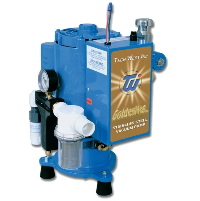 Tech-West Air Wet Vacuum PUMP 1.5hp Dental Vacuum Pump 3 USER new Open Box